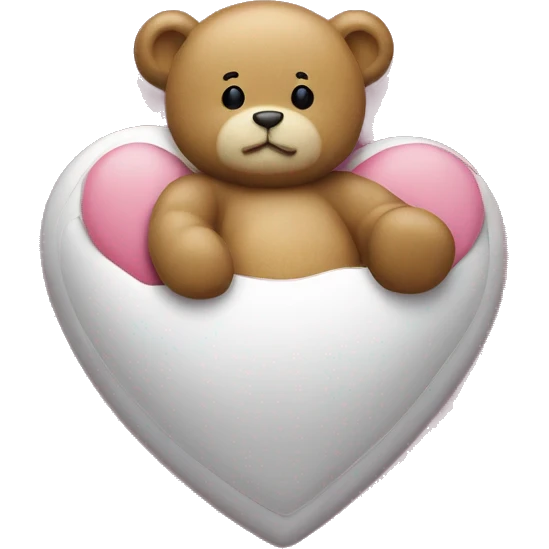 baby pin heart with teddy bear  emoji