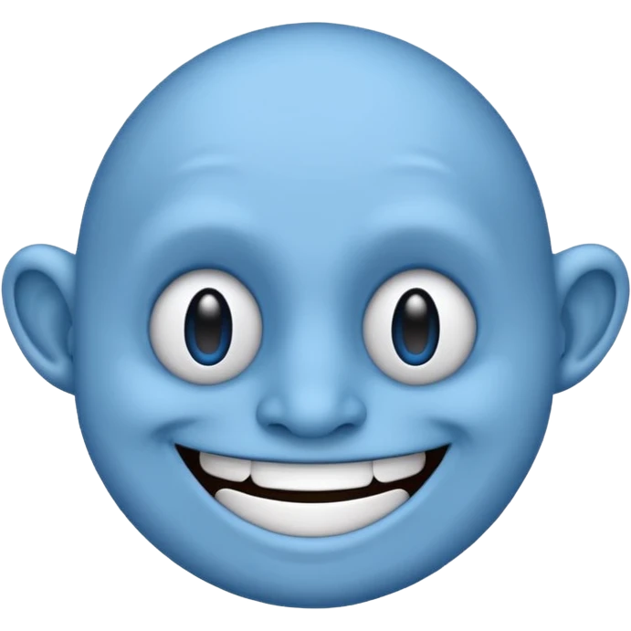 Blue emoji troll face emoji
