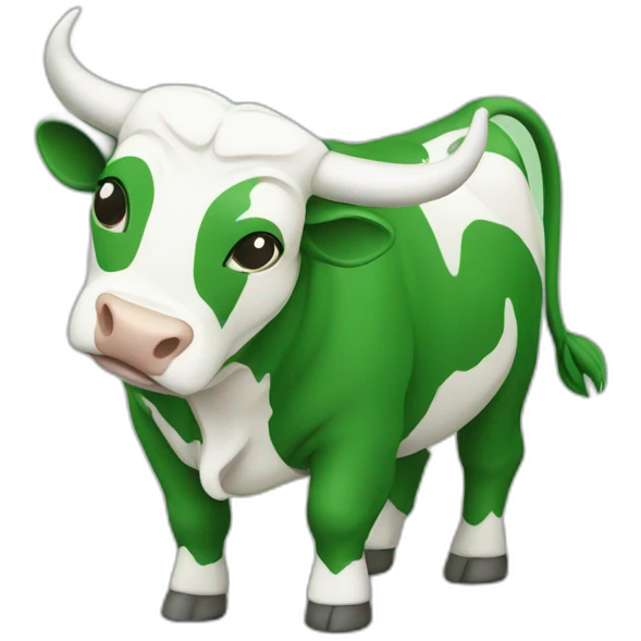 bull green and white emoji