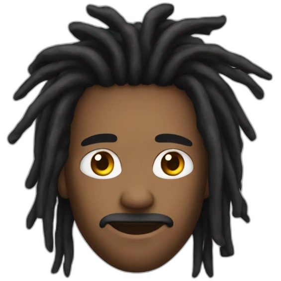 dread lock on his hair emoji
