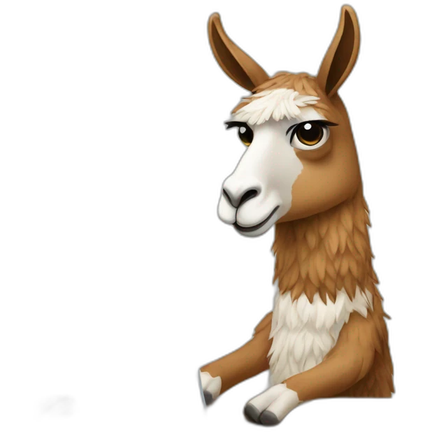 a llama typing on a computer emoji