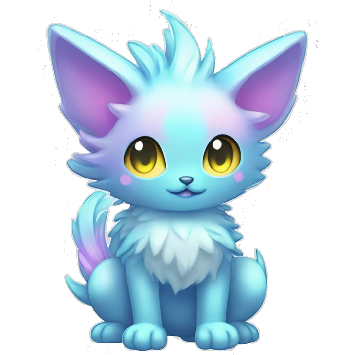 Shiny Shy Cool Sparkly Colorful Pastel Fluffy beautiful fantasy Kawaii Ethereal Sona Fakemon-animal Full Body emoji