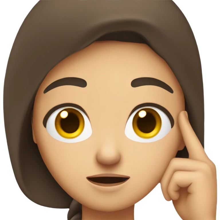 Brunette annoyed Girl calling emoji