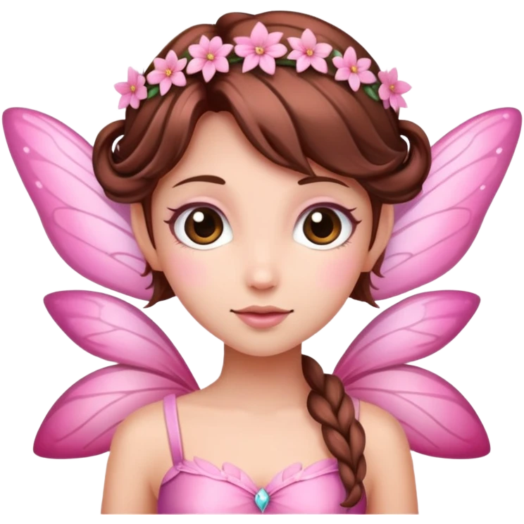  Pink Fairy with brown hair  emoji