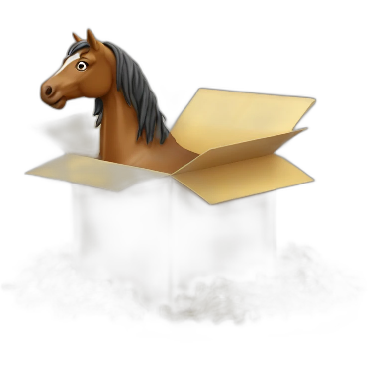Cheval dans une pasta box emoji