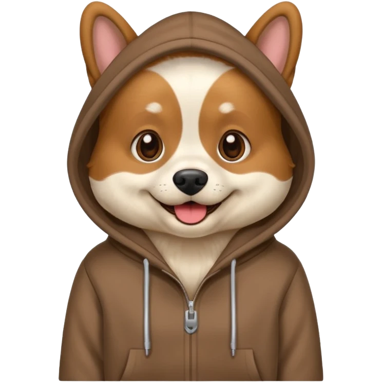 Dog wearing a hoodie emoji