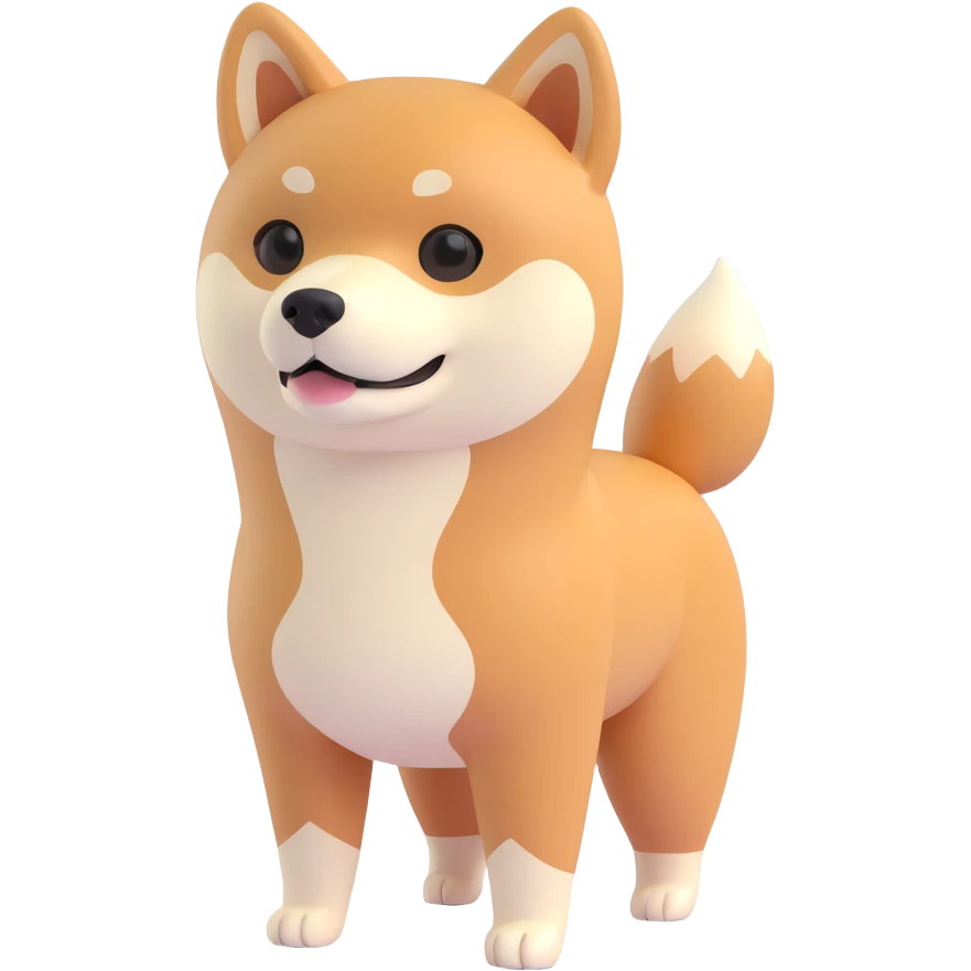shiba inu standing, sick emoji