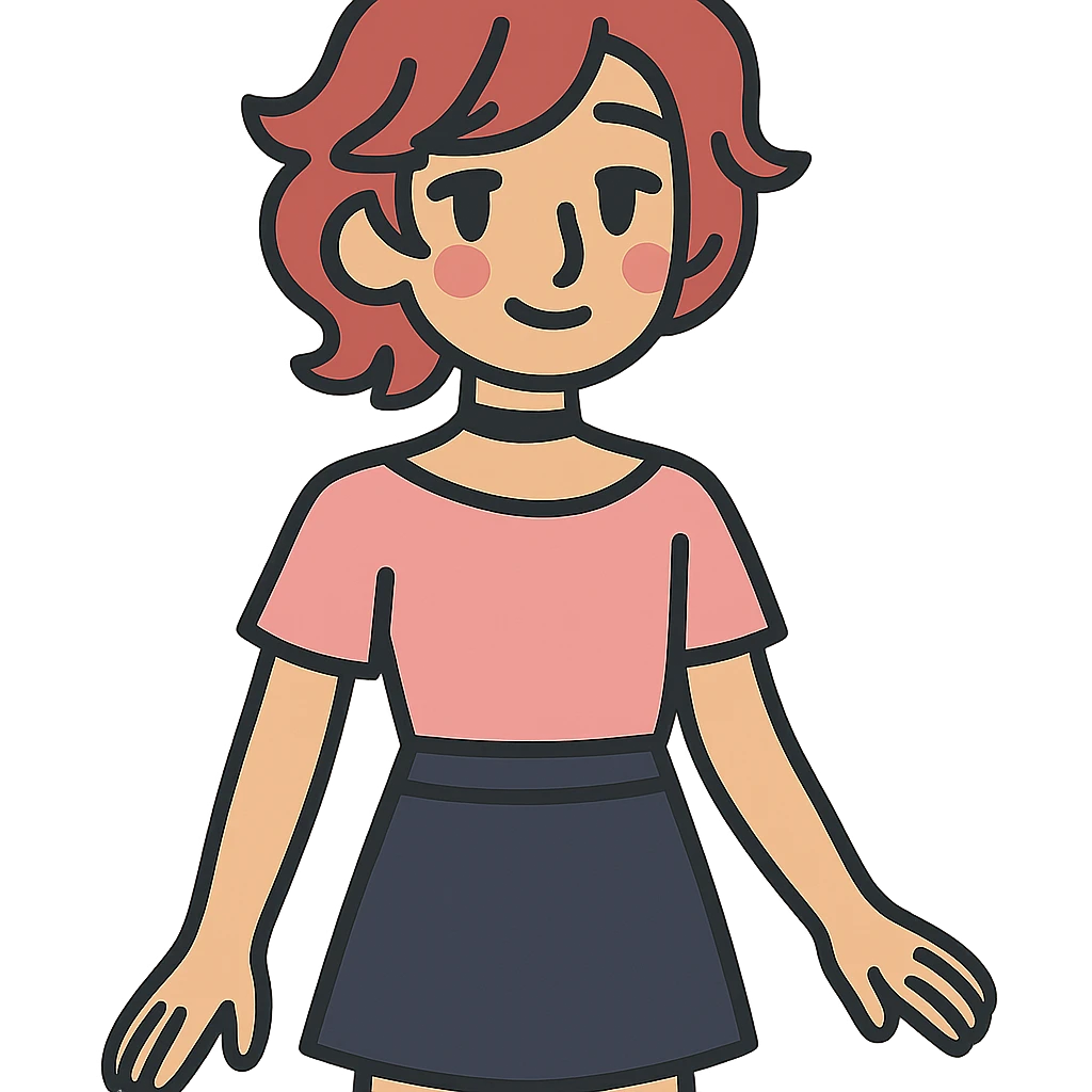 flat toon style femboy character emoji