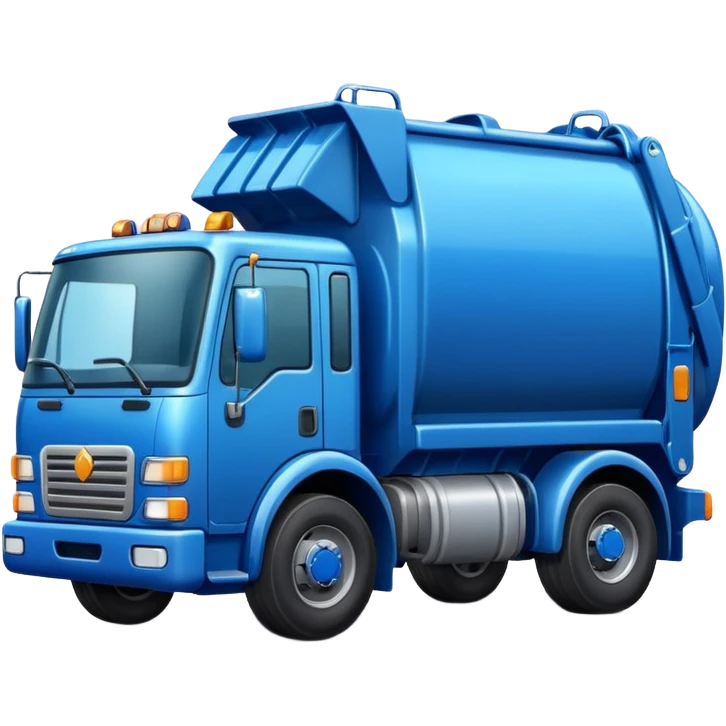 blue garbage truck emoji