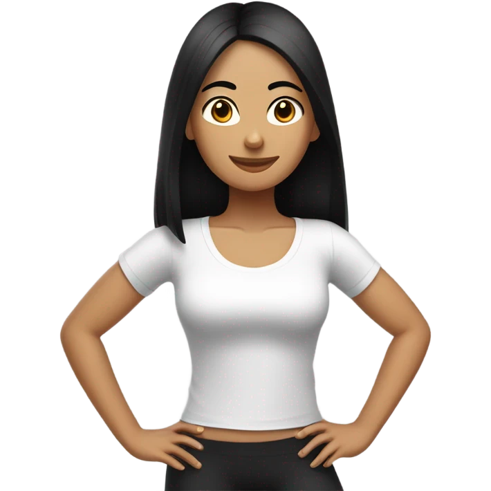 Pilates girl black hair  emoji