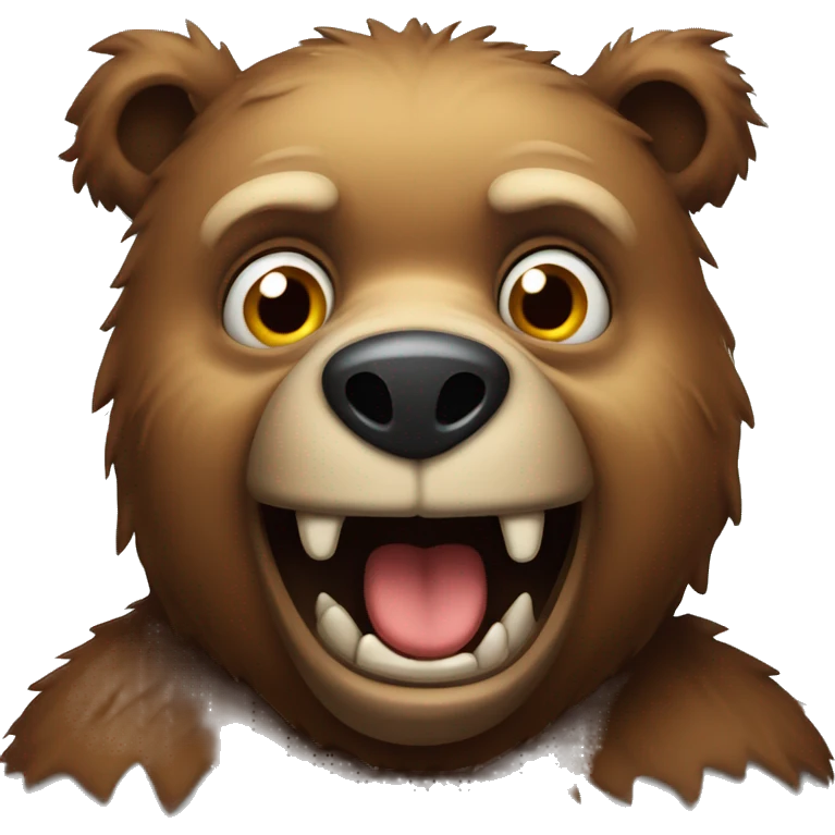 Scary cartoon bear with x for both eyes emoji