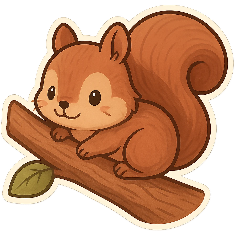 躲在树上的小松鼠 emoji