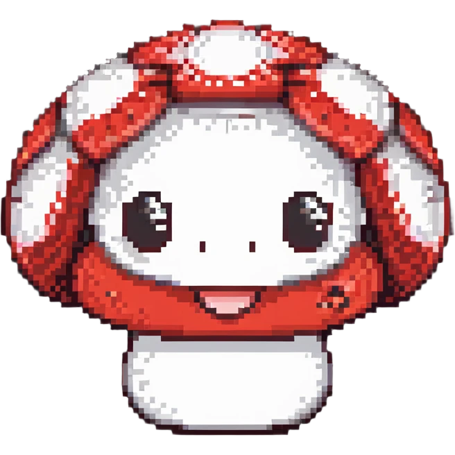 Super Mario red and white mushroom power up emoji