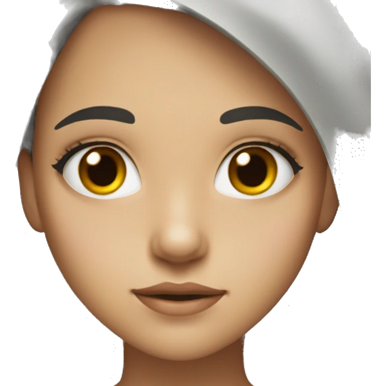Girl with long black Hear and Hazel Eyes emoji