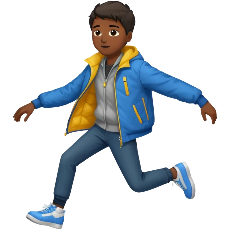 dark-ish skinned teenager with wind circling his feet emoji
