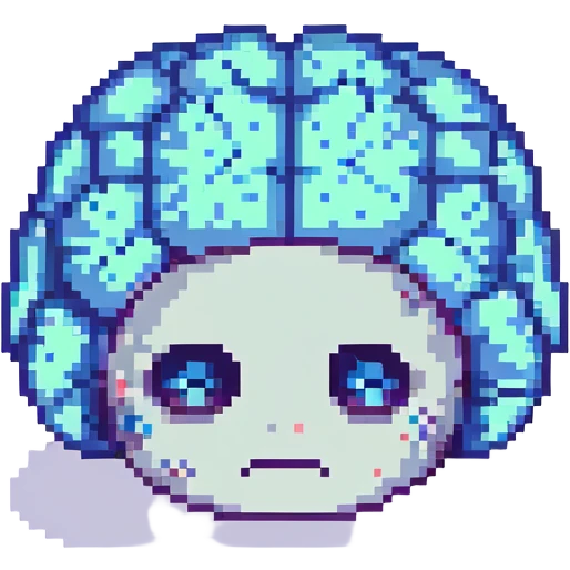 smooth brain, without the crevices, sad face emoji