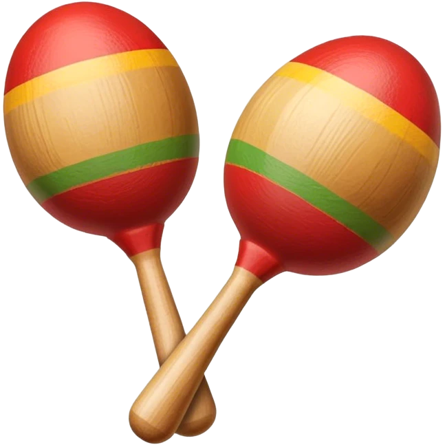pair of tradicional wooden maracas emoji