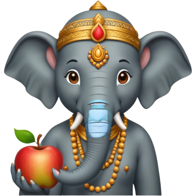elephant india god with an apple emoji