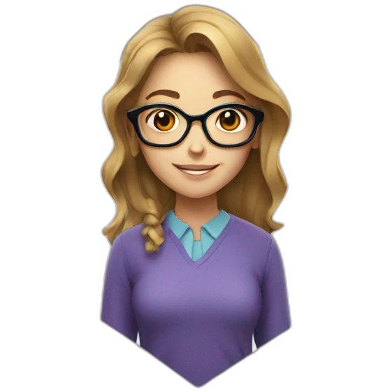 girl with glasses in hexagonal shape emoji
