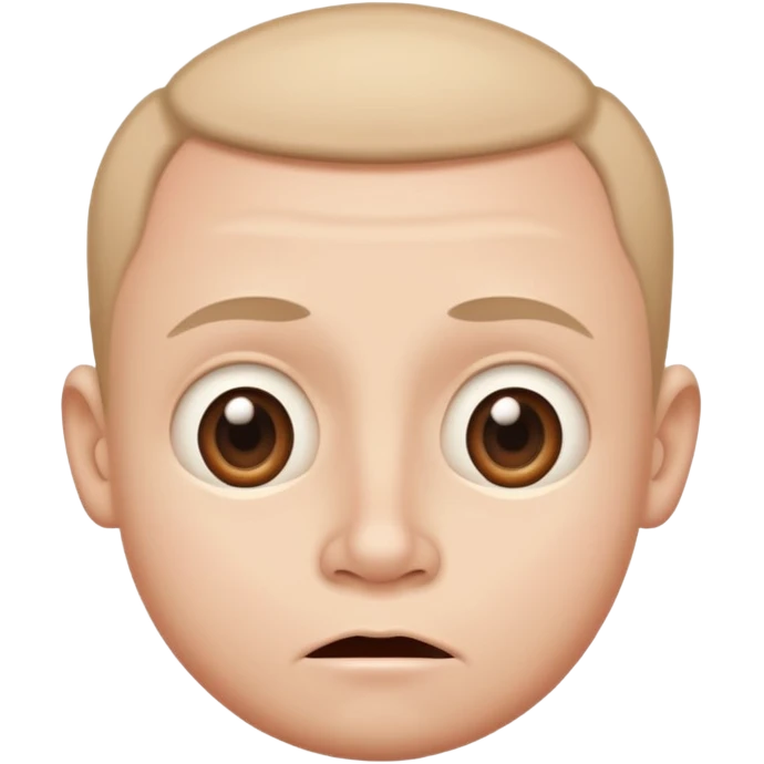 Funny caricature style cartoon, big head and small body emoji