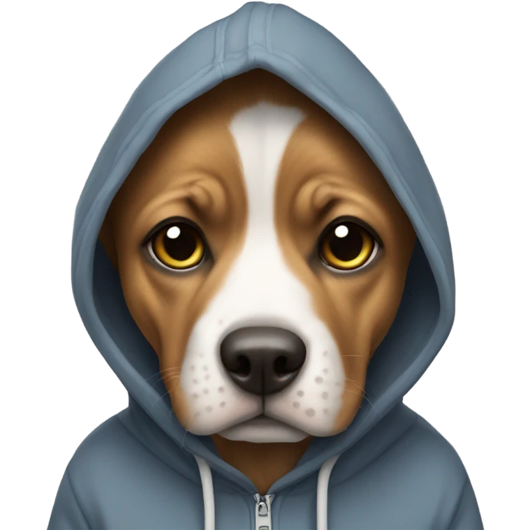 dog wearing hodi emoji