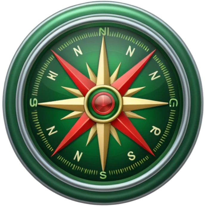green and red compass emoji