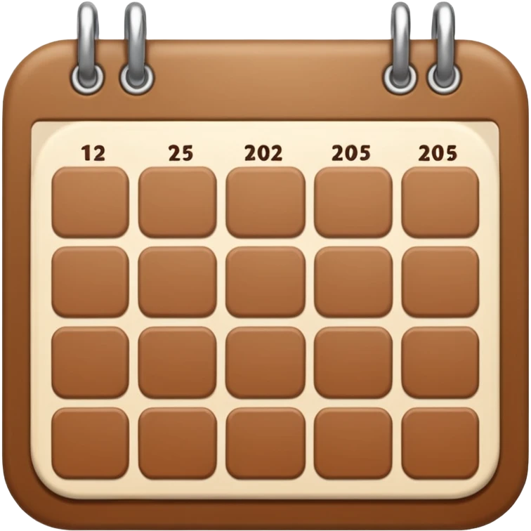 .make a November  1-30 2025 mini calendar with right brown hearts with cream colored dates wi rounded cornersI 
 emoji