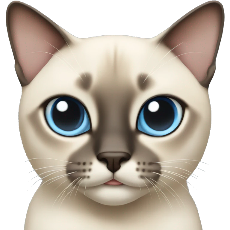 Very light Siamese cat with light blue cross eyes emoji