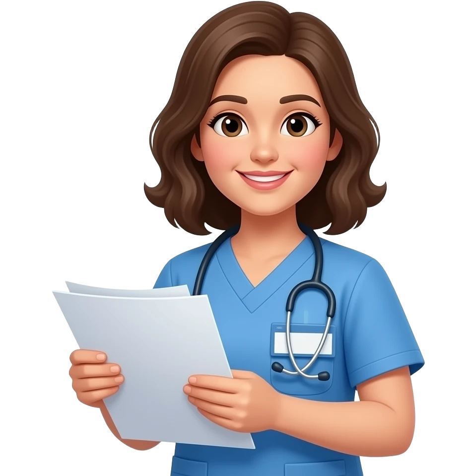 personas de administrativo de salud hazle unos documentos y quitale el estetoscopio emoji