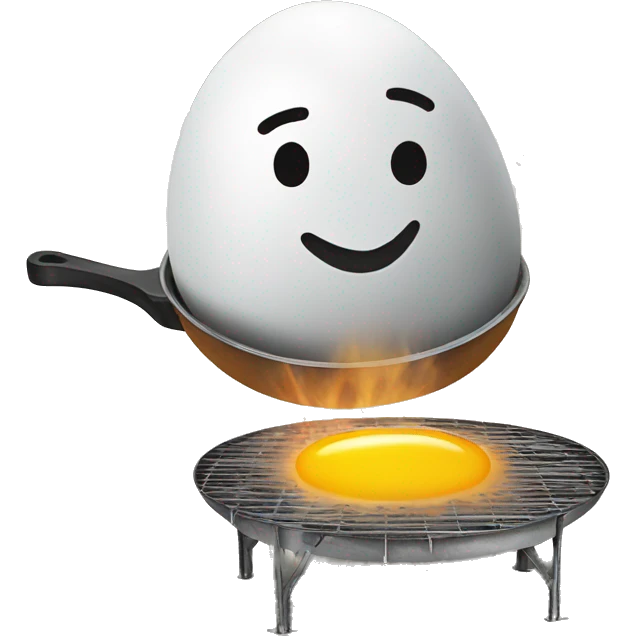 Egg frying on a hot sidewalk emoji