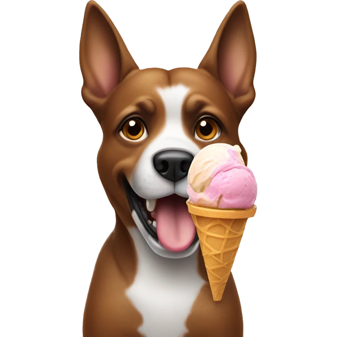 a dog eating ice cream emoji