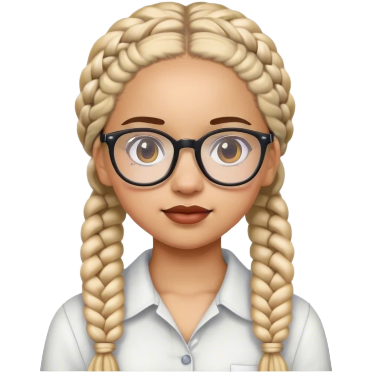 lightskin girl with braids and glassrs emoji