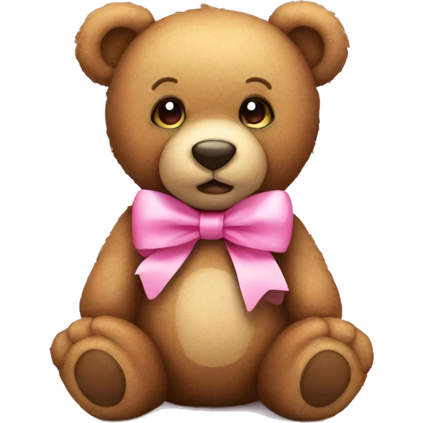 Teddy bear with pink bow emoji