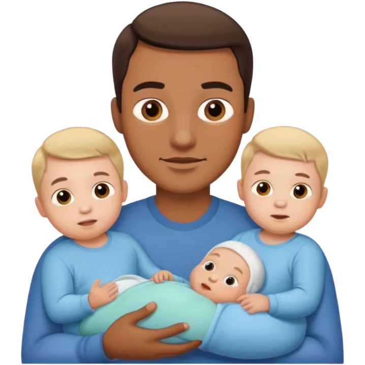 man with three babies emoji