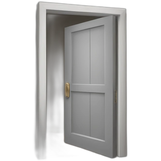 open door wood color gray perpective emoji