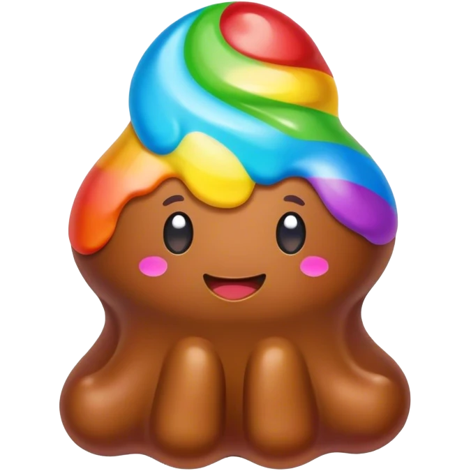 gummy rainbow poop emoji