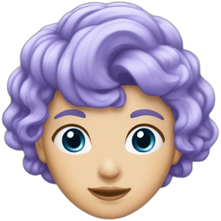 Blue lilac hair emoji