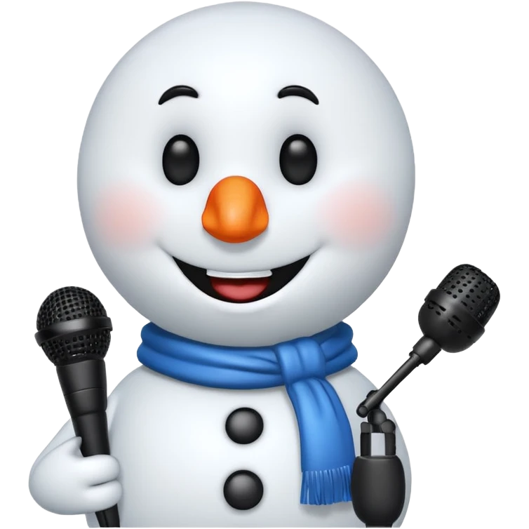 snowman with mic emoji