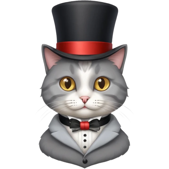 cat wearing a tophat emoji