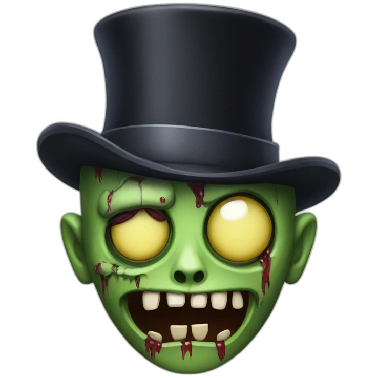 top hat zombie emoji