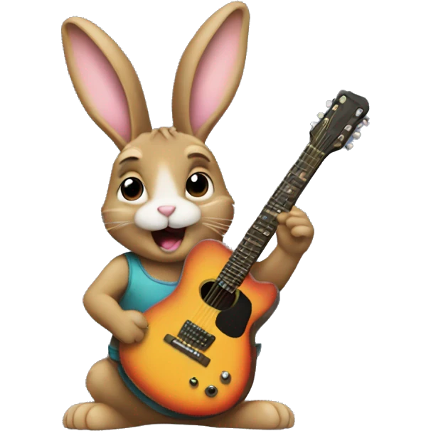 bunny playing guitar emoji