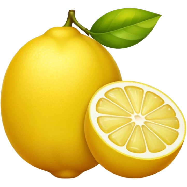 un citron allongé dont un a moitie coupe emoji