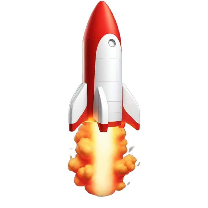 red rocket lift off emoji