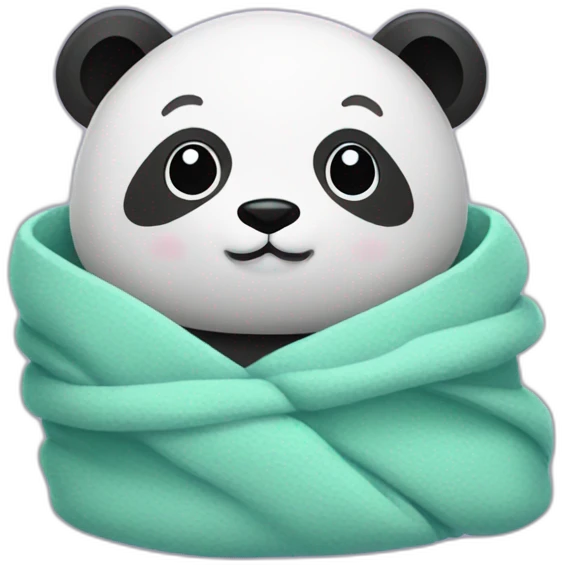 Panda wrapped in a blanket emoji