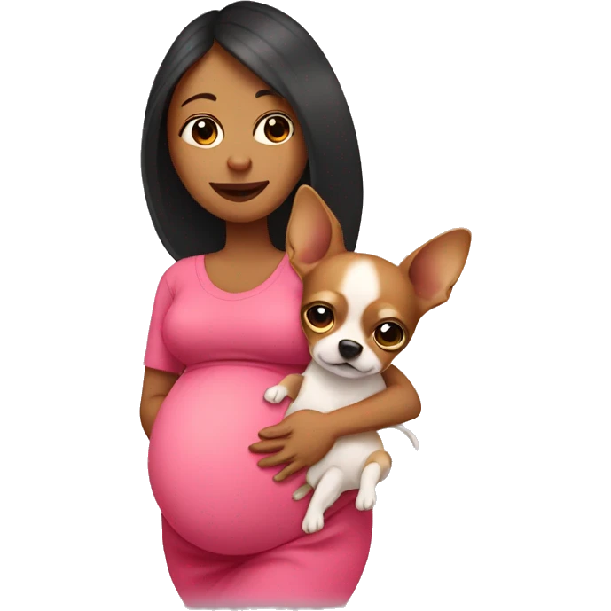 pregnant lady with chihuahua emoji