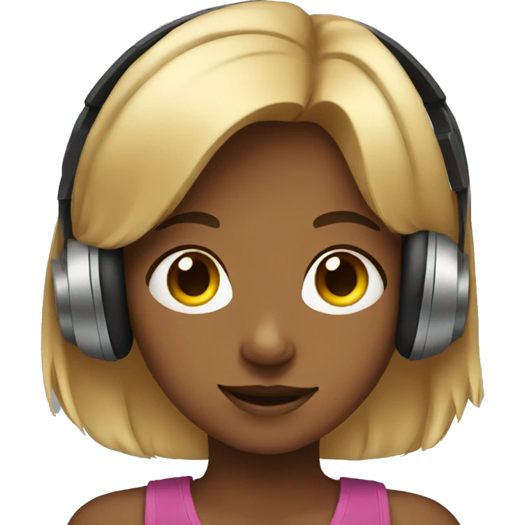 Girl wearing headphones  emoji