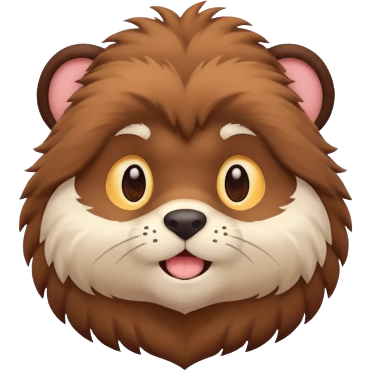 furry bara character, muscular and cute, simple face, round shape, emoji style, soft colors emoji