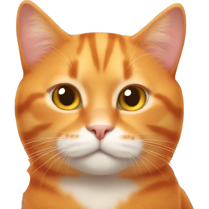 Orange cat with hearts emoji