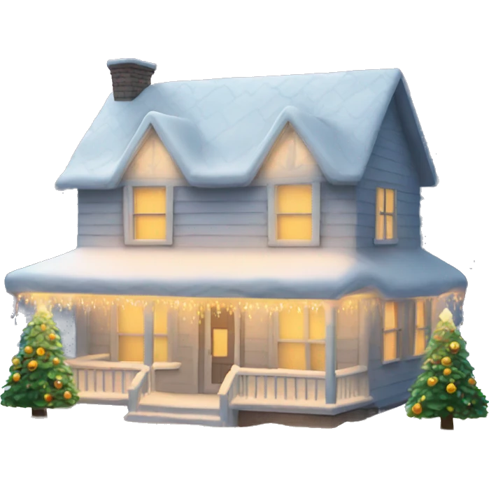 white christmas home with lights  emoji