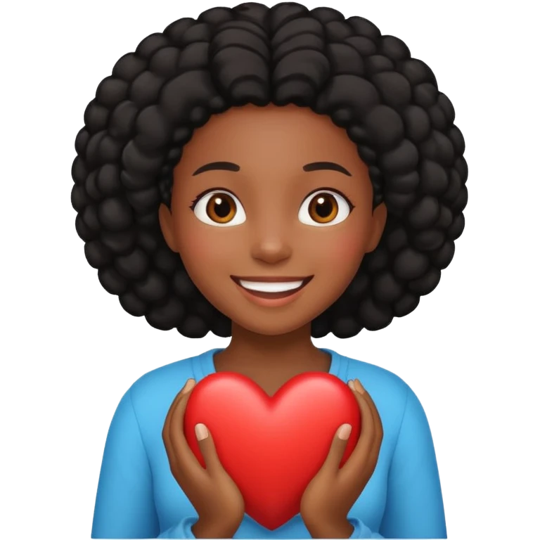 Black girl big heart emoji